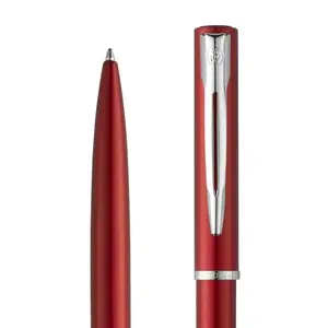 Ручка роллер Waterman 2068193 — защёлкивающаяся выдвижная, синяя паста, красный корпус, подарочная коробка, 1 шт.