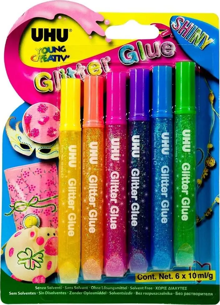 UHU Glitter Glue Shiny клей с блёстками, 6 цветов Photo 8