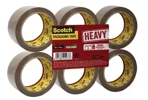 Iepakojuma līmlente Scotch HV5066FB — 50 mm × 66 m, brūna, komplekts 6 gab.