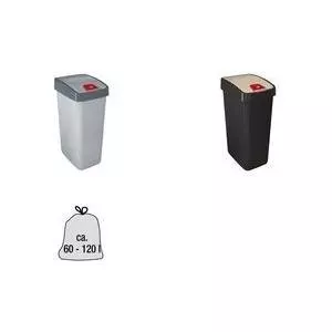 Trash can keeeper Magne 45L — 2-way opening, anthracite/cream