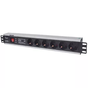 Jaudas slēdzis Intellinet 19" 1.5U Rackmount 6-izejas Vācijas tips