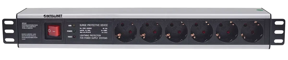 Сетевой фильтр Intellinet 19" 1.5U Rackmount 6-выходной Photo 3