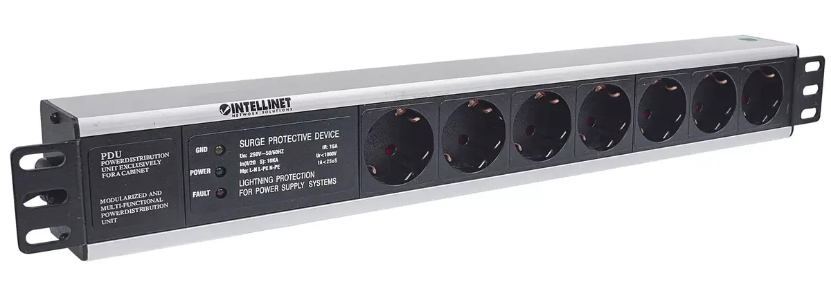 Розетка Intellinet 19" 1.5U 7-местная немецкого типа Photo 2