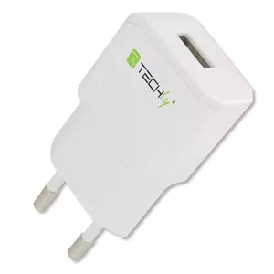 Techly Italian Plug Adapter IPW-USB-21EC — 1× USB 5V/2.1A, 110–240V, White