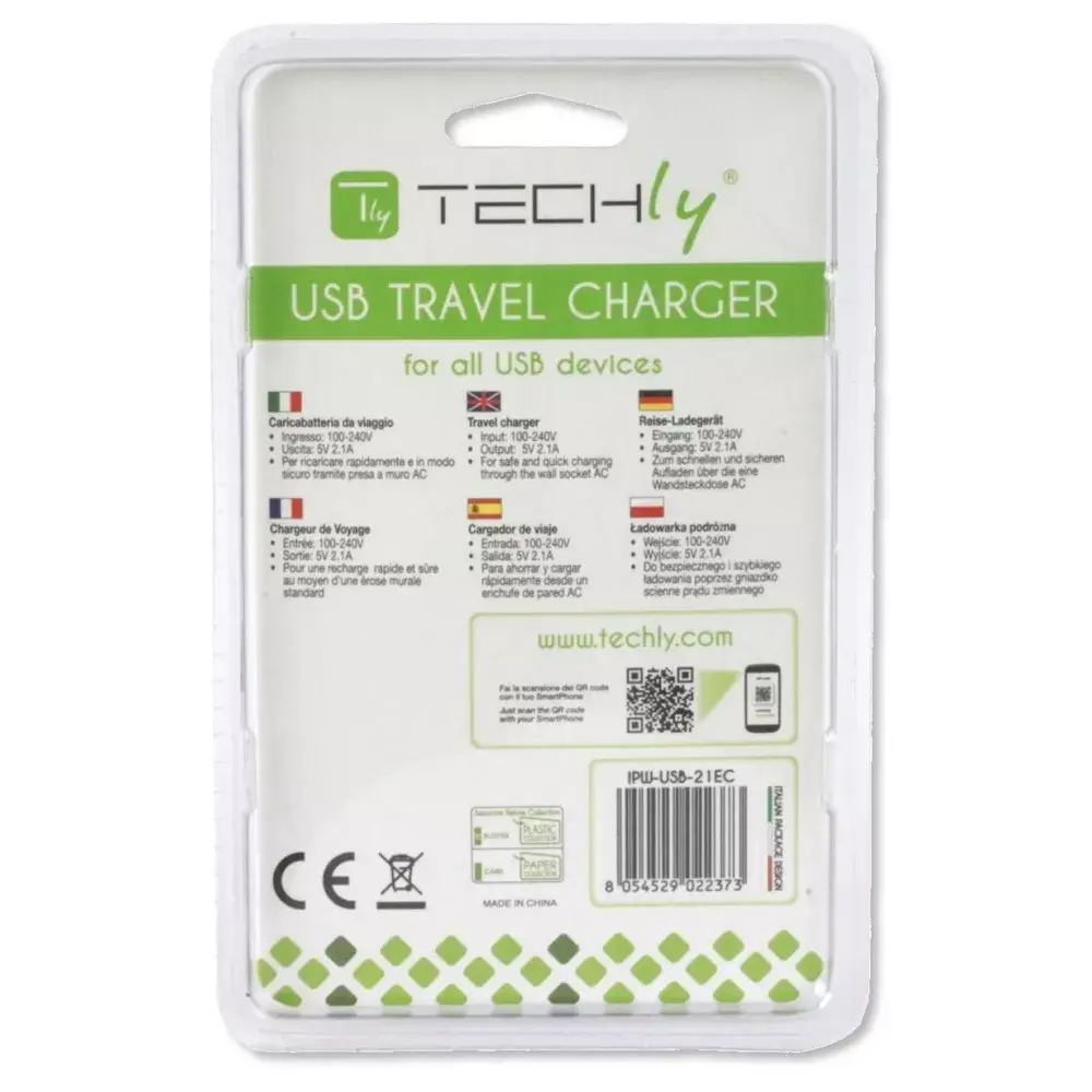 Techly IPW-USB-21EC Italian Plug Adapter Photo 3