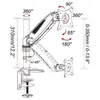 Desk Tubular Gas Spring Monitor Mount Techly ICA-LCD 111-BK Photo 3