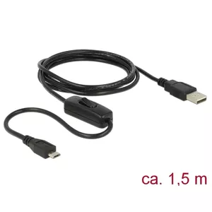 USB cable DeLOCK 84803 USB 2.0 1.5 m USB A Micro-USB B Black