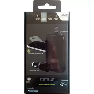 Artwizz Starter komplekts - auto lādētājs 2.1A ar ādas somiņu iPhone 4/4S, blisteris (4260040539274)