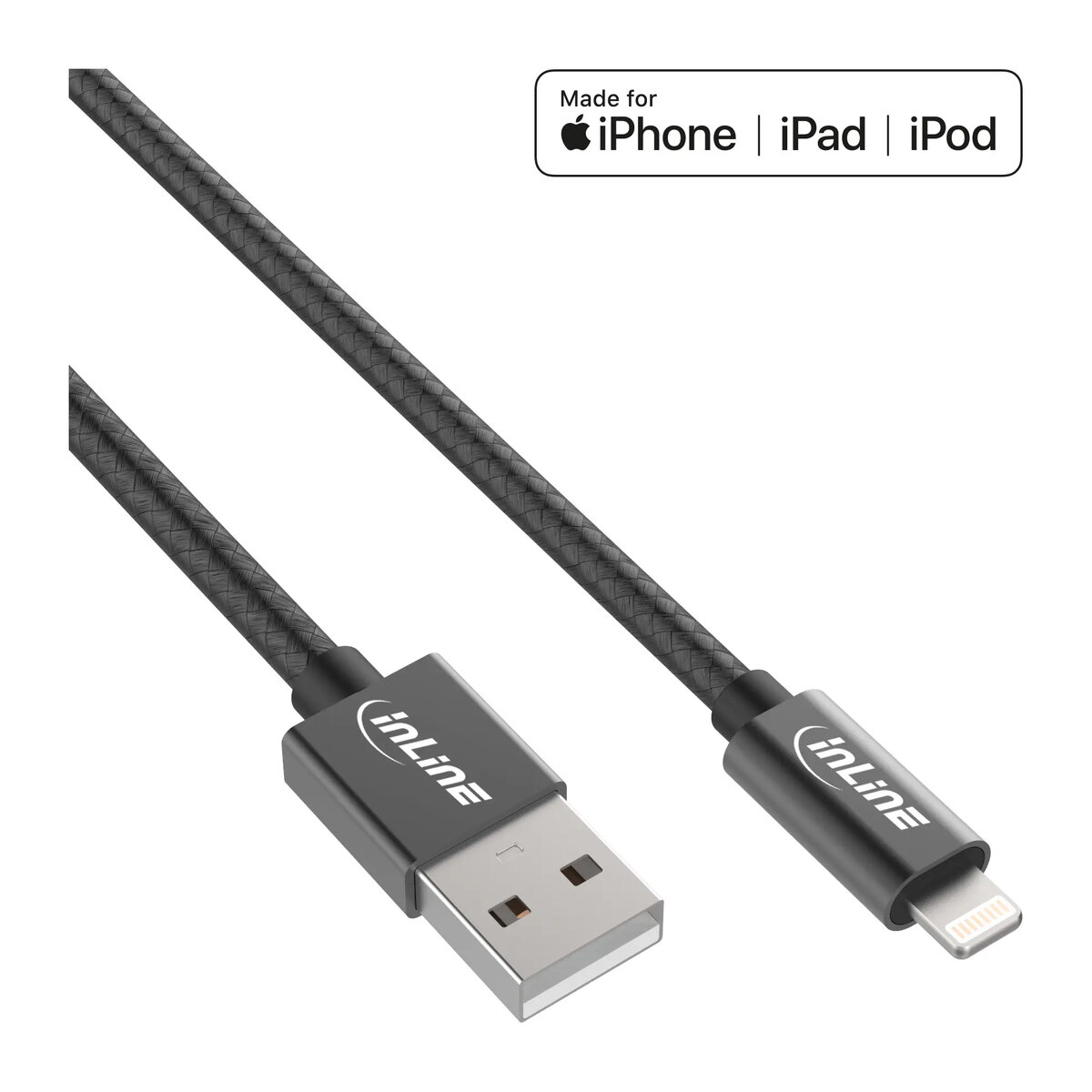 InLine Lightning USB Kabelis 31411B, 1