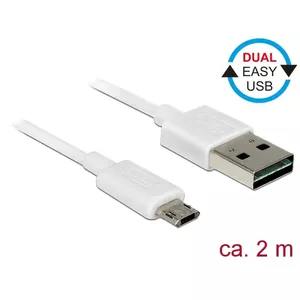 USB cable DeLOCK 84808 USB 2.0 2 m USB A Micro-USB B White