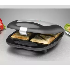 Sandwich maker Rommelsbacher ST 1410 — 4 sandwiches, 1400 W, non-stick plates, black/silver