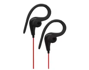 Austiņas VAKOSS X-H361K — vadu in-ear ar ausu āķi sportam, 20–20000 Hz, kabelis 1.2 m, melnas