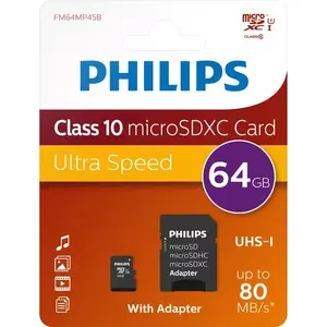 Memory Card Philips 64GB MicroSDHC UHS-I FM64MP45B/10