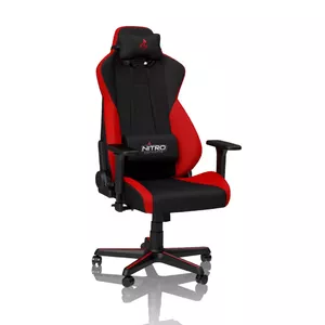 Gaming chair Nitro Concepts S300 with fabric seat, adjustable height 128–140 cm, backrest width 56 cm, fabric seat (Black/Red)