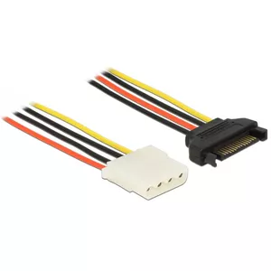 Iekšējais barošanas kabelis DeLOCK 60136 0.2 m SATA 15-pin uz Molex 4-pin