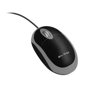 Vadāmā biroja pele BLOW MP-20 — ambidekstrāla optiska 1000 DPI, USB Type-A, 2 pogas, ritināšanas ritenītis, melna/pelēka