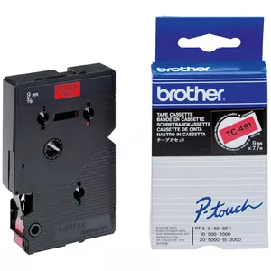 Labeling Tape 9mm Brother TC491 Black on Red