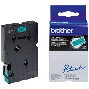 Labeling Tape Brother TC701 12mm Black on Green