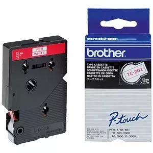 Label Tape TC Brother TC202 12mm Red on White