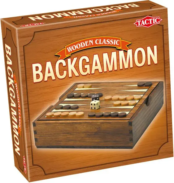 Tactic Wooden Classic Backgammon Board Game Photo 2