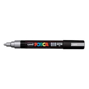 uni-ball POSCA PC-5M Medium Point Paint Marker, Silver