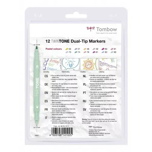 TOMBOW TwinTone Pastels 12 шт двусторонние маркеры Photo 2