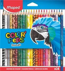 Pastel Pencils Maped Colour'Peps 24 pcs — Assorted Colours, Cardboard Box