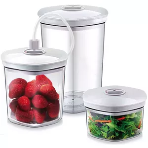 Vacuum canister set Caso 01260 — 3 canisters, white/transparent, compatible with Caso vacuum systems
