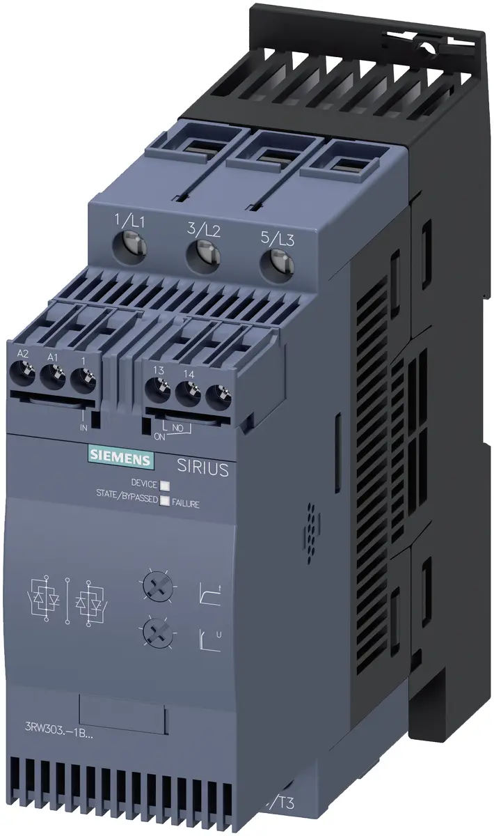 Siemens 3RW3037-1BB04 3-fāzu mīkstais palaidējs dzinējiem