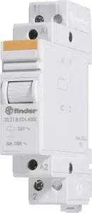 Finder 22.21.8.230.4000 Modular Installation Relay, 230V AC, 1 NO Contact, 20A, for 35mm DIN Rail