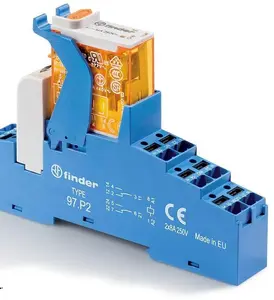 Finder 4C.P2.8.024.0060 Interface Relay, 2-Pole, 8A, 24V AC, Push-In Terminals