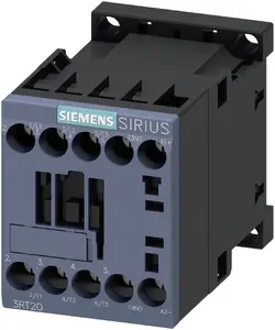 Siemens 3RT2015-1BB41 Jaudas kontaktors 3 NO 3 kW 24 V DC 7 A ar palīgkontaktu