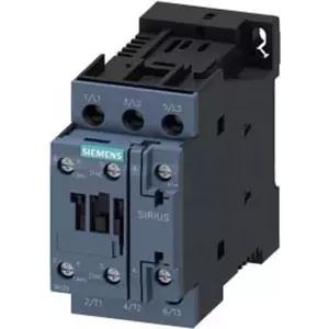 Siemens 3RT2024-1BB40 Power Contactor, 3-Pole, 12A, 24V DC, 1NO+1NC, Size S0