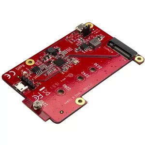 USB to M.2 SATA Converter StarTech PIB2M21 — Micro-USB host, M.2 output, 6 Gbit/s, Renesas µPD720231A, red
