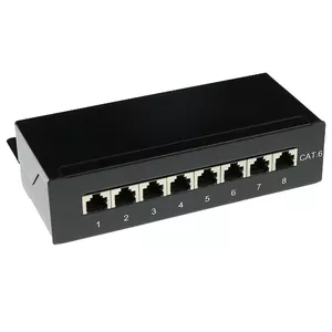 Surface-mounted shielded patch box ACT 8-port CAT6, 173×44 mm
