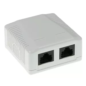 Накладная коробка ACT 2 порта неэкранированная CAT5E — 59×29.5×61 мм