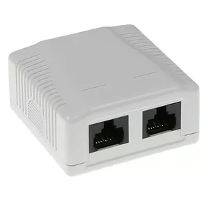 Накладная распределительная коробка 2 порта CAT6 неэкранированная ACT FA6002, 29×61×29.5 мм