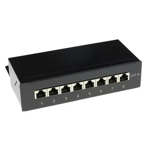 Наружный экранированный 8-портовый короб CAT6A ACT FA7001, чёрный, 173×109×44 мм, клемма 110/Кроне