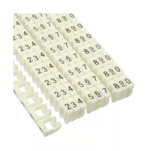 Kabelu marķieri gredzeni 6 mm InLine Nr.0–9, plastmasa, balti, 100 gab.