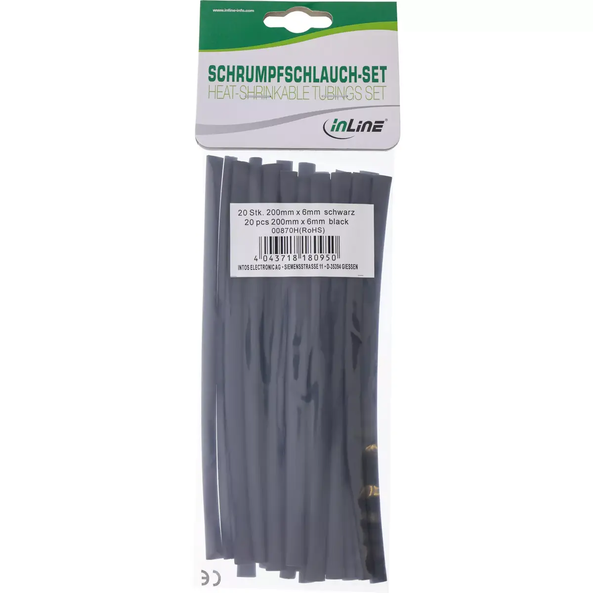 InLine heat shrink tubing 200 mm 6→3 mm, 20 pcs Photo 2
