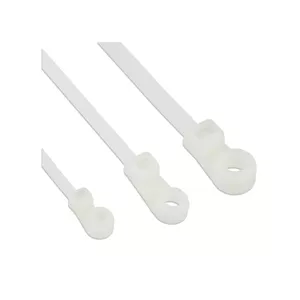 Kabeļu saites InLine ar montāžas galviņu 200 mm × 4,8 mm, neilons, izturība 215,7 N, 100 gab.