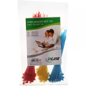 Kabeļu saites InLine 150 gab. daudzkrāsainas — kaste 500 gab. kopā (MPN 59978E)