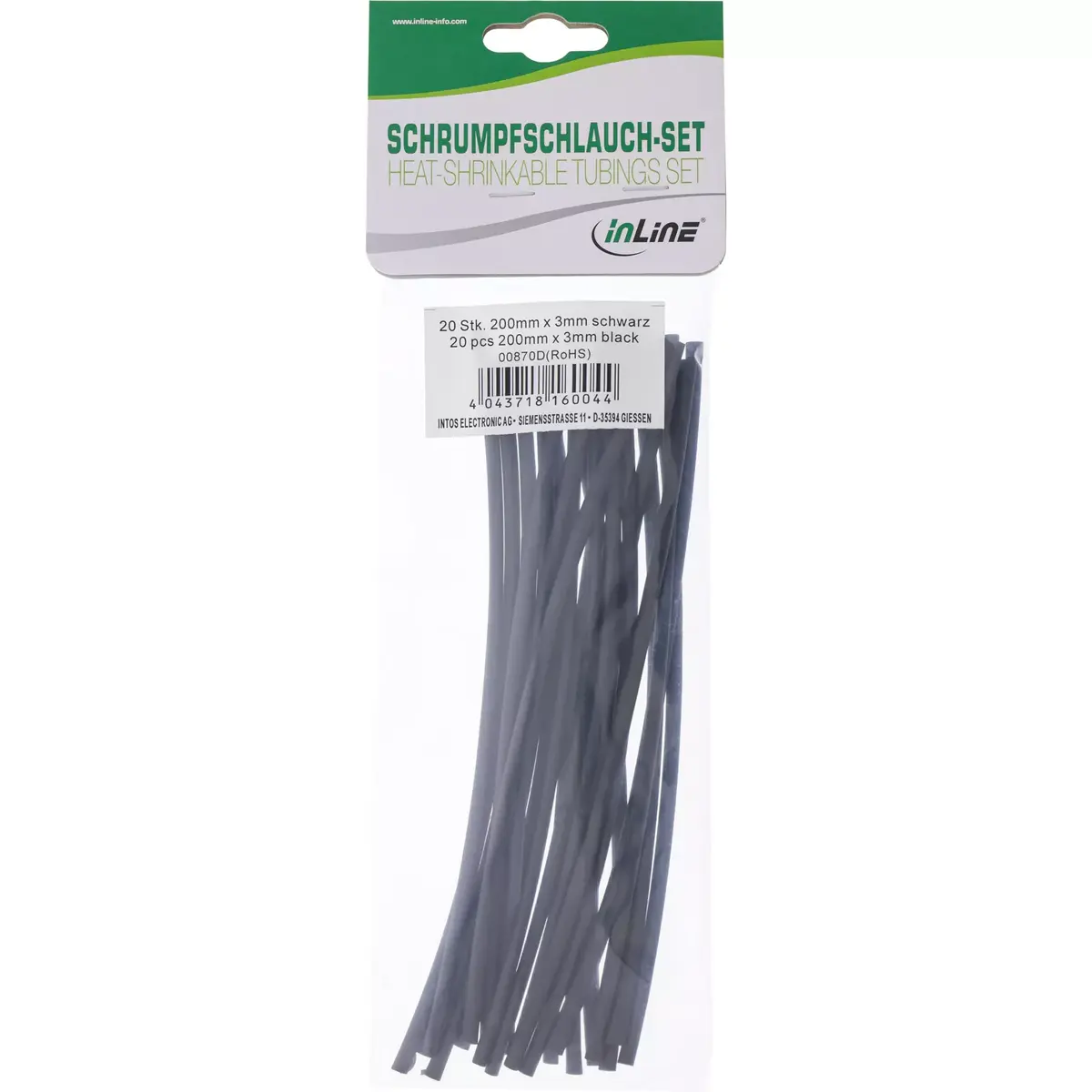 Heat-shrink tubing InLine 200 mm 3→1.5 mm 20 pcs Photo 2