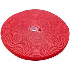 Kabeļu siksniņa ar līplenti Label the Cable PRO1260 — velūrs, sarkana, 25 m