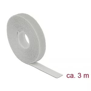 Aizdares lente ar āķi/un mīkstu pusi DELOCK 18275, pelēka, 13 mm x 3 m, 1 gab.