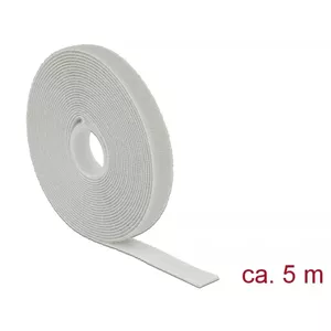 Липучая лента (hook-and-loop) DELOCK 18276, серый, 13 мм x 5 м, 1 шт
