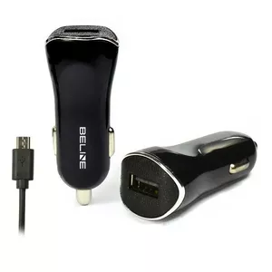 Car charger Beline Beli0002 — USB + microUSB, 1A, black