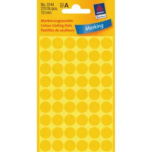 Paper colour coding dots Avery Zweckform 1.2 cm yellow, 270 labels (5 sheets of 54)