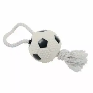 ZOLUX dog toy — football (ball) with rope, interactive fetch and tug toy