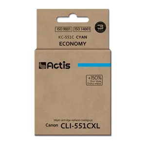 Ink cartridge ACTIS KC-551C cyan, compatible with Canon CLI-551C, dye-based 12 ml, standard yield (~335 pages)